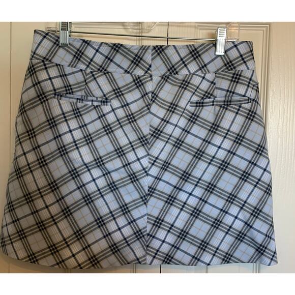 Birdy & Grace plaid skort blue and cream size 6 women's - Picture 3 of 7